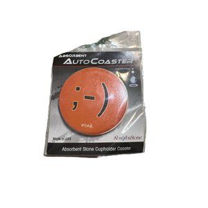 Absorbastone Absorbent Stone Cup Holder Auto Coaster Wink Orange NEW Made in USA